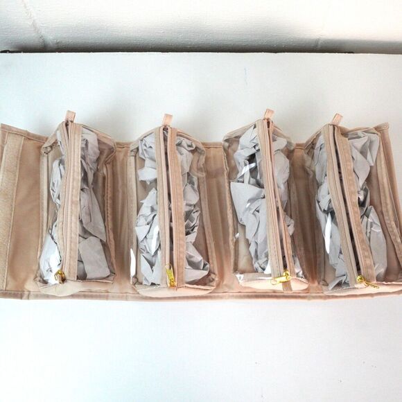 Travel‎ Organizer Velcro Zippered Clear Compartments OS Home Jewelry Toiletries - Picture 6 of 8